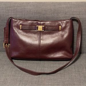 Vintage Etienne Aigner Handbag Leather Oxblood Burgundy Shoulder Purse Bag